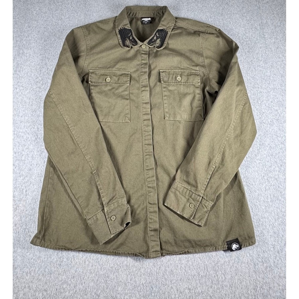 Jurassic Park World Button‎ Down Shirt Skull Cosplay Men's Large L